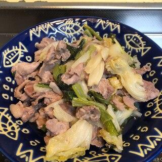 野菜たっぷり♪豚肉とキャベツと小松菜の甘辛煮^_^